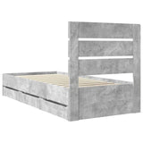 Bed Frame with Drawer Concrete Grey 90 x 190 cm Engineer Wood 3411865