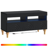 LED TV Cabinet Black Engineered Wood 896336