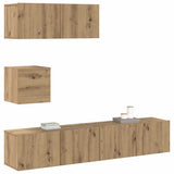 4 Piece TV Cabinet Set Wall-mounted Artisan Oak Engineered Wood 3329220