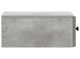 Wall-Mounted Bedside Cabinet with Drawer 2 pcs Concrete Grey 899112