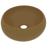 Luxury Wash Basin Round Matt Cream 40x15 cm Ceramic 147007