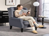 Wingback Accent Chair, Retro Upholstered Button Tufted Occasional Chair for Living Room and Bedroom, T3398P378080