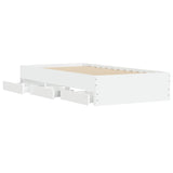 Bed Frame with Drawers without Mattress White 75x190 cm Small Single 3207329
