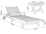 Sun Lounger with Table 2 pcs Brown 40 x 40 x 40 cm 42032669