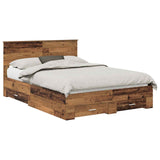 Bed Frame with Headboard Old Wood 140 x 190 cm Engineered Wood 3408261