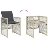 9 Piece Garden Dining Set with Cushions Light Grey Poly Rattan 3210743