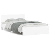 Bed Frame White Engineered Wood Double Robust Bed Frame 3207504