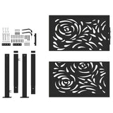 Garden Gate Black 100x100 cm Steel Flame Design 4100989