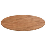 Round Table Top Light Brown 70x1.5 cm Treated Solid Wood Oak 342962