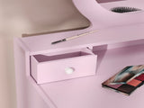 Kids Dressing Table Set Kids Make up Table with Stool and Mirror, Storage Drawers, Gift for Aged 3-8 T3398P379024
