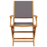 Folding Garden Chairs 6 pcs Anthracite Fabric and Solid Wood 3214578