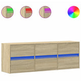 TV Wall Cabinet with LED Lights Sonoma Oak 130x31x45 cm 852301
