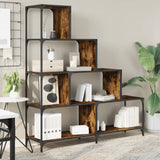 Bookcase 4-Stair Smoked Oak 139x33.5x149 cm Engineered Wood 842478