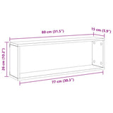 Wall Cube Shelf 4 pcs White 80x15x26.5 cm Engineered Wood 807107