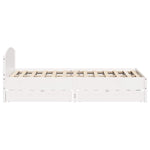 ZNTS Bed Frame without Mattress White 120x190 cm Small Double Solid Wood Pine 3301840