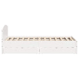 ZNTS Bed Frame without Mattress White 120x190 cm Small Double Solid Wood Pine 3301840
