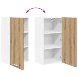 Hanging Cabinet with Door Artisan Oak and White 40 x 31 x 80 cm 884265