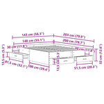 Bed Frame with Drawers Old wood 140 x 200 cm Engineered wood 3333966