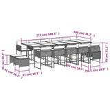 15 Piece Garden Dining Set with Cushions Brown Poly Rattan 3211353