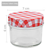 Glass Jam Jars with White and Red Lids 48 pcs 110 ml 50790