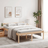 Bed Frame Natural Pine Solid Pine Wood Double Bed Frame 810589