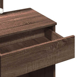 Dressing Table with LED Brown Oak 100x40x130 cm 848198