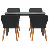 Garden Dining Set with Cushion 5 pcs Black Poly Rattan 3261672