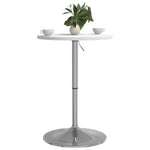 ZNTS Bar Table White 50x50x90 cm Engineered Wood and Chromed Steel 4007192