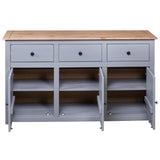 Sideboard Grey 135x40x80 cm Solid Pinewood Panama Range 282704