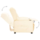 Recliner Chair Cream Faux Leather 339071