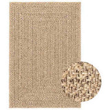 Rug ZIZUR Beige 100x200 cm Jute Look Indoor and Outdoor 4010392