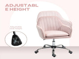Velvet-Feel Tub Office Chair, with Seat Cushion - Pink T3398P328359