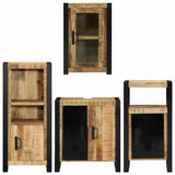 Bathroom Furniture Set 4 pcs Brown Soild Mango Wood 3305682