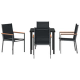 Garden Dining Set 5 pcs Black Powder-coated Steel 3379087