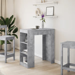 ZNTS Bar Table with Racks Concrete Grey 95x47x103.5 cm Engineered Wood 854385