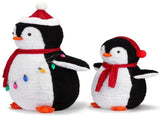 2-Piece Lighted Plush Penguins Christmas Yard Decorations, Set of 2 Pre-lit Pull Up Penguins with 67152171