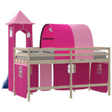 Curtains for Loft Bed with Tunnel and Tower Pink 835921
