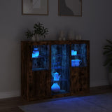 Sideboards with LED Lights 3 pcs Smoked Oak Engineered Wood 3209125