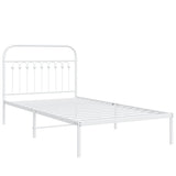 Metal Bed Frame without Mattress with Headboard White 100x200cm 376644
