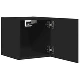 Wall Mounted TV Cabinets 2 pcs Black 30.5x30x30 cm 804485