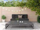 2 Piece Garden Lounge Set Grey Solid Wood Pine 825725