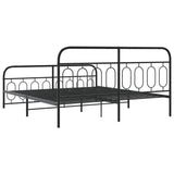 Metal Bed Frame without Mattress with Footboard Black 183x213cm 377140