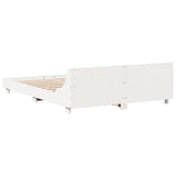 Bed Frame without Mattress White 150x200 cm King Size Solid Wood Pine 850726