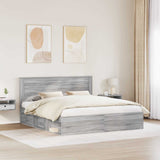Bed Frame Grey Sonoma 180 x 200 cm Solid Pine Wood 3410061