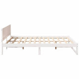 Bed Frame with Headboard White 140 x 200 cm Solid Pine Wood 873272