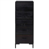 Chest of Drawers Black 42x35x110 cm Solid Pinewood 349928