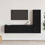 TV Cabinet Set 3 pcs Black Oak Engineered Wood 3333053