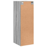 Wall Cabinet with Glass Doors Grey Sonoma 35x37x100 cm 836488