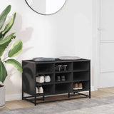Shoe Bench Black 84x40x53.5 cm Engineered Wood and Metal 849229