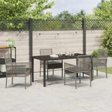 Garden Dining Set with Cushion 5 pcs Grey Poly Rattan 3379880